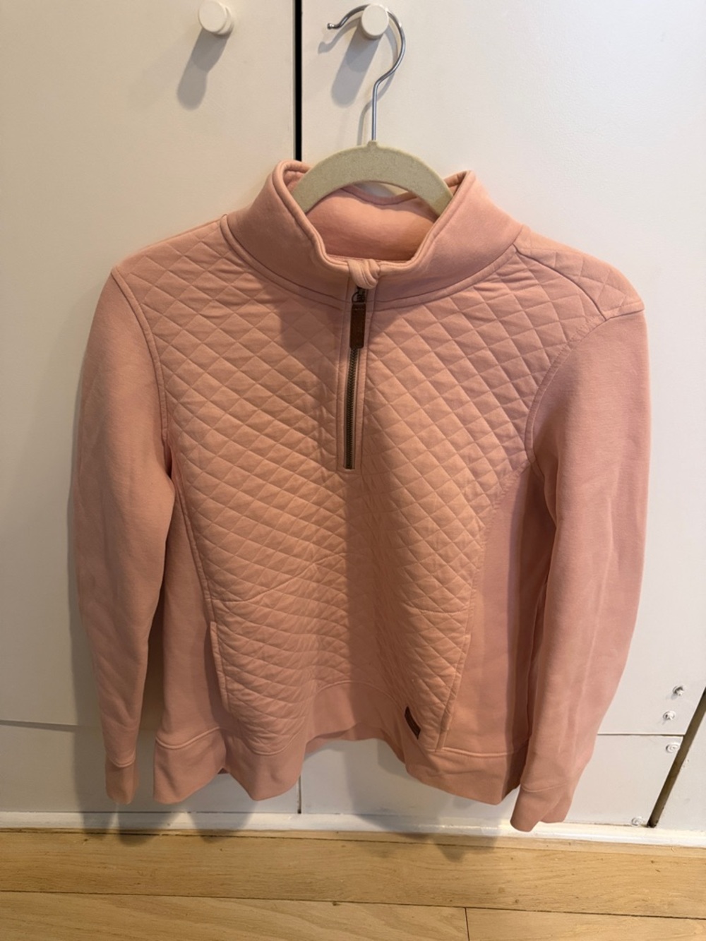 LL Bean Quilted Half-Zip Pullover in Dusty Pink